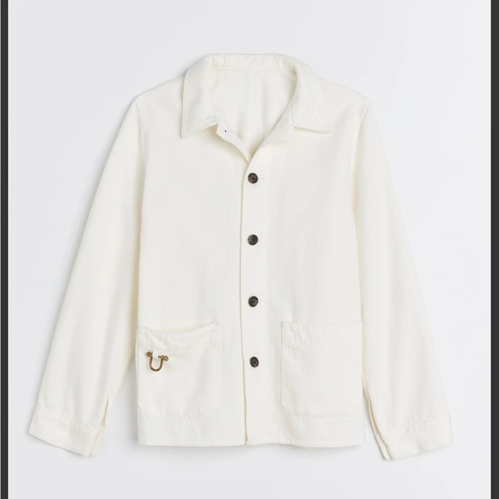 The Only Jane Josie Denim Jacket in Salt White L New Like Caron Callahan